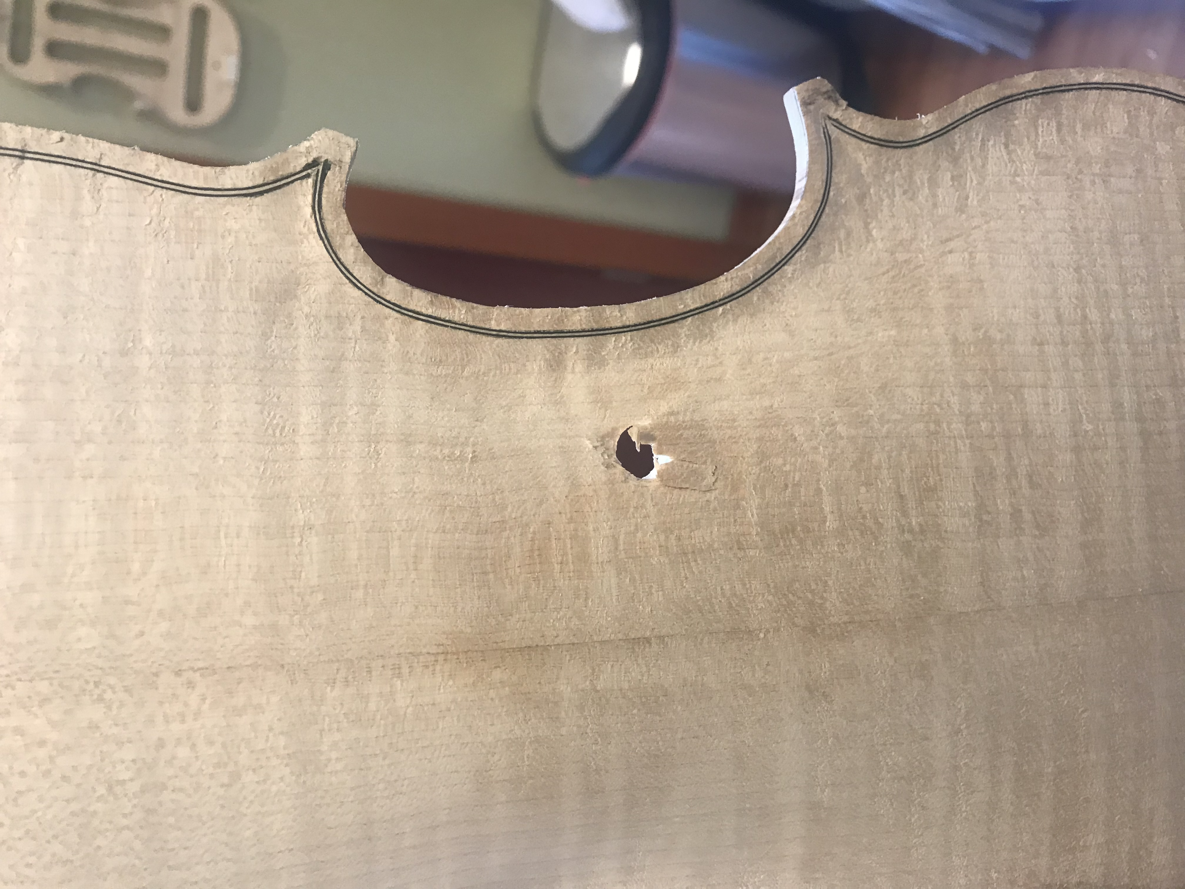 There is a hole in the back.