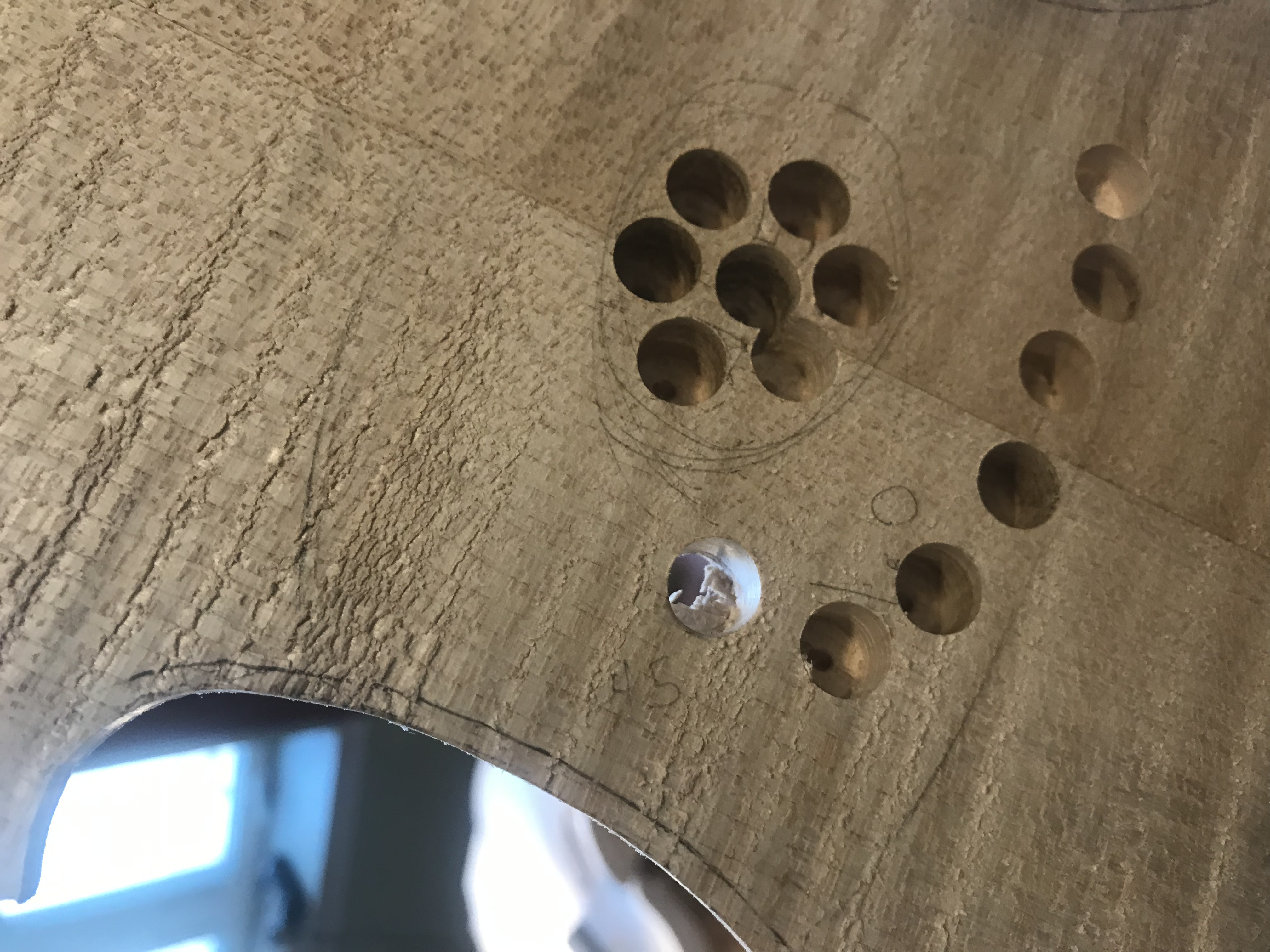 There is a hole in the back.