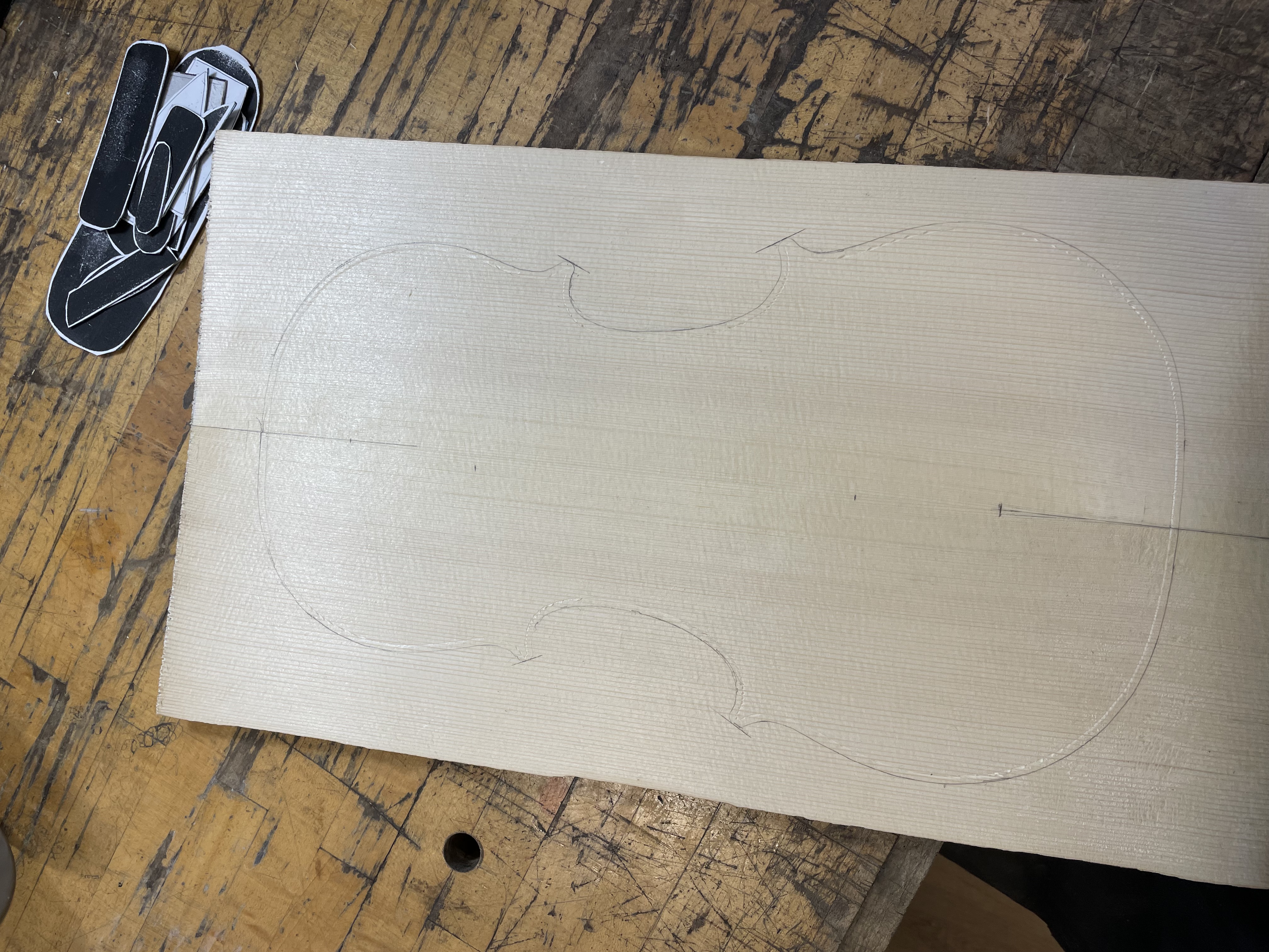 spruce tone wood with outline